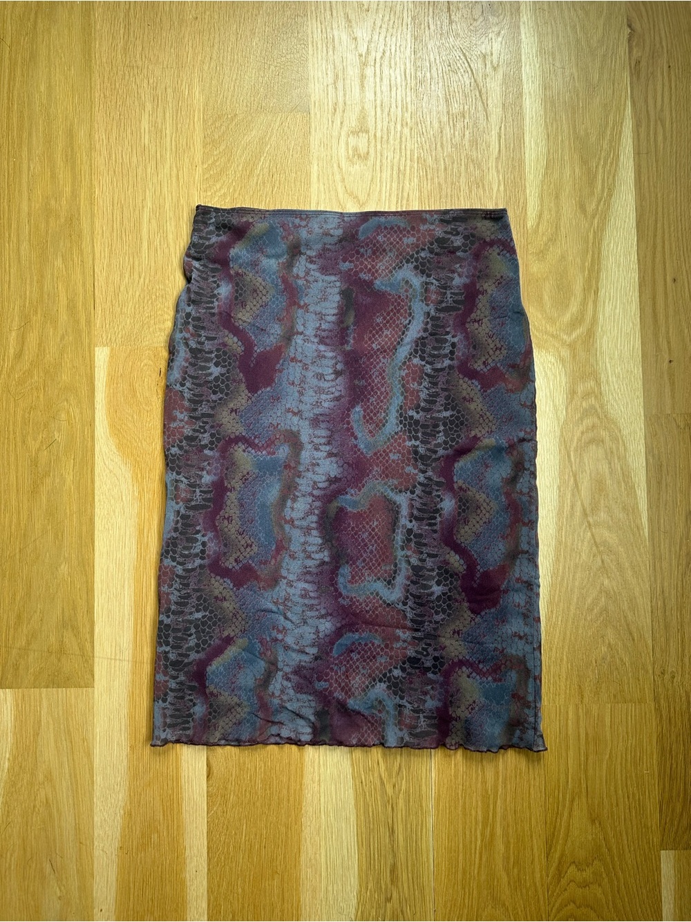 Weston Wear Vintage Mesh Snake Print Midi Skirt